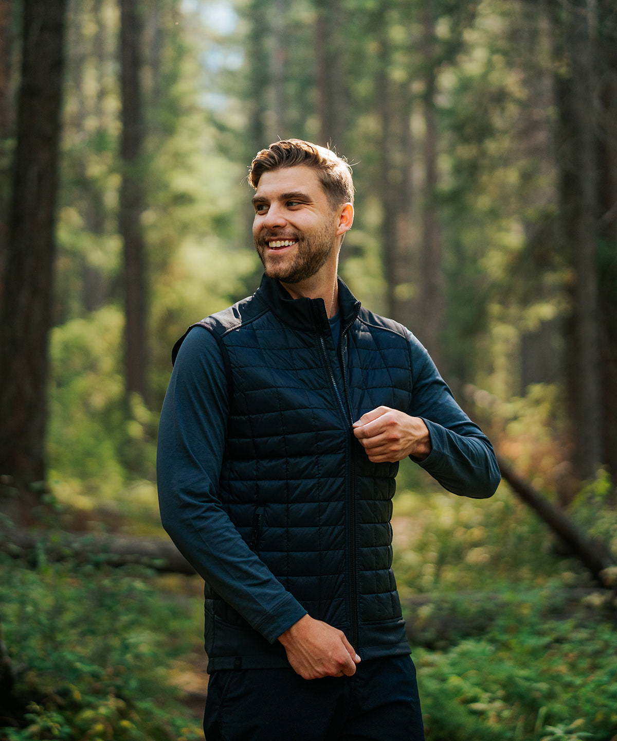 Stormtech Appalachian thermal softshell vest, lifestyle photo