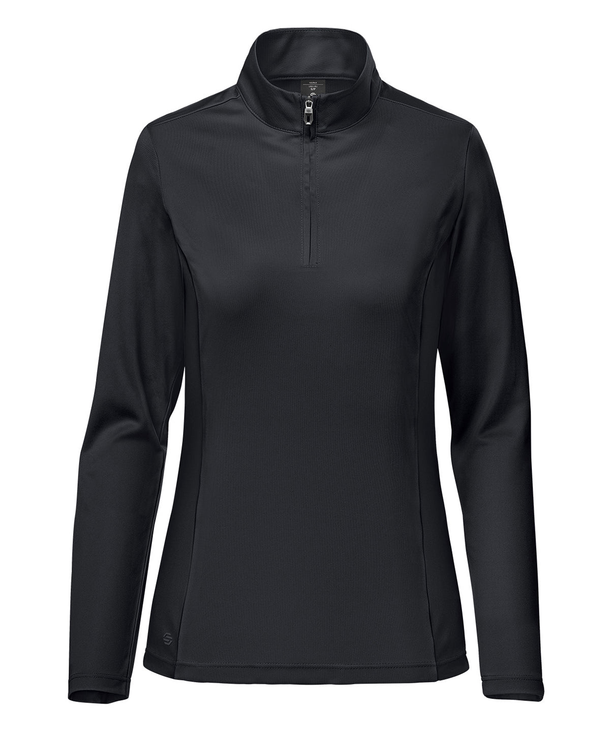 Stormtech Women’s Monterey 1/4-zip pullover in Black, front view