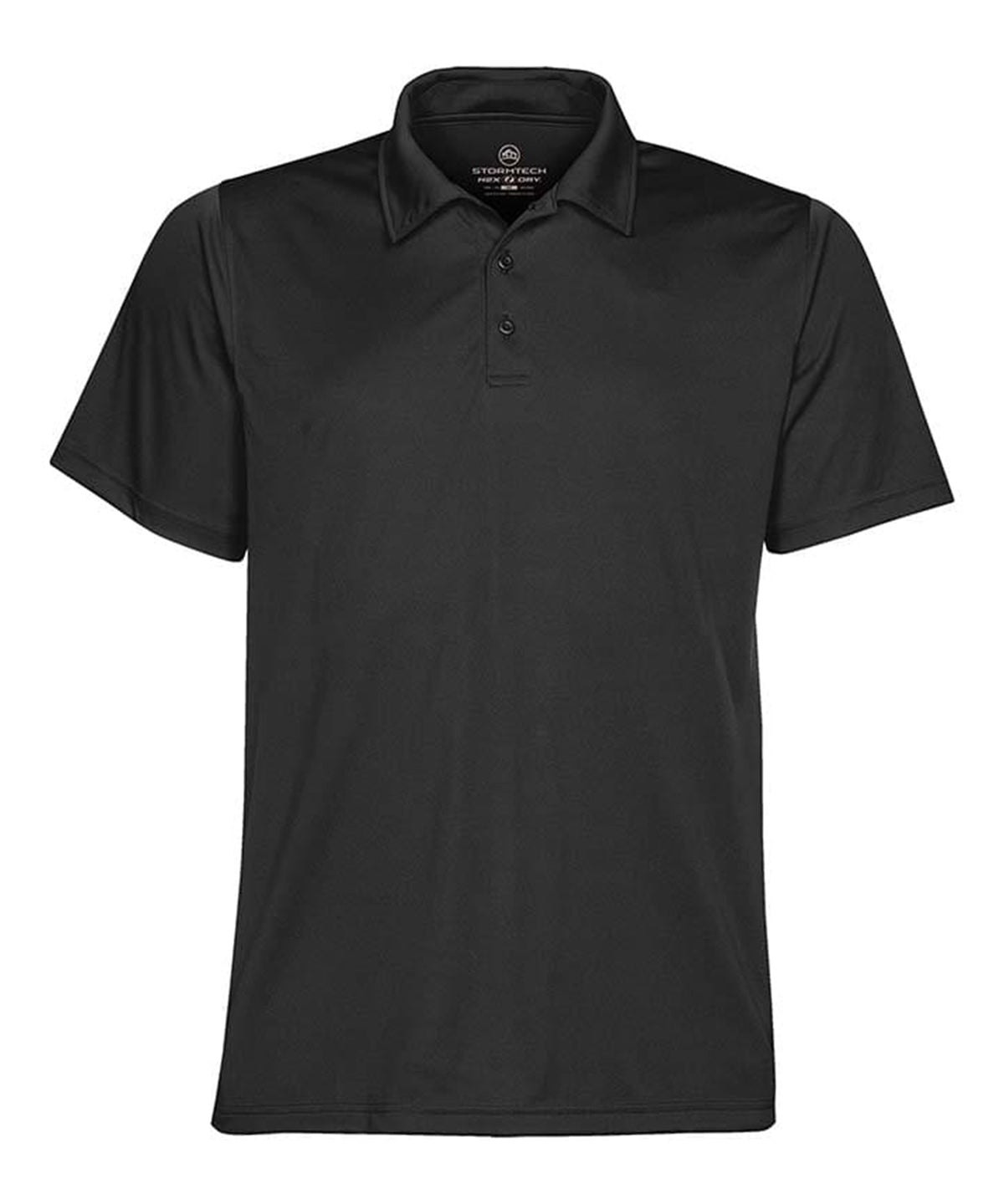 Stormtech Sports performance polo in Black, front view