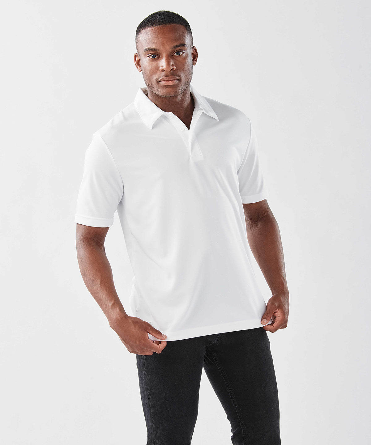 Stormtech Sports performance polo, lifestyle photo