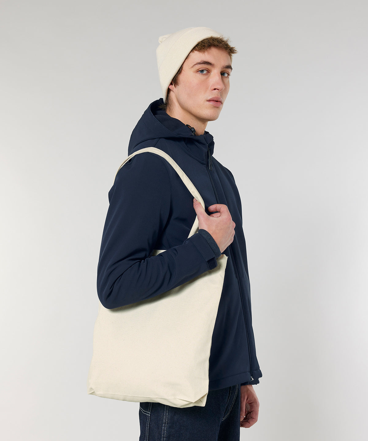 Stanley/Stella Woven tote bag, lifestyle photo