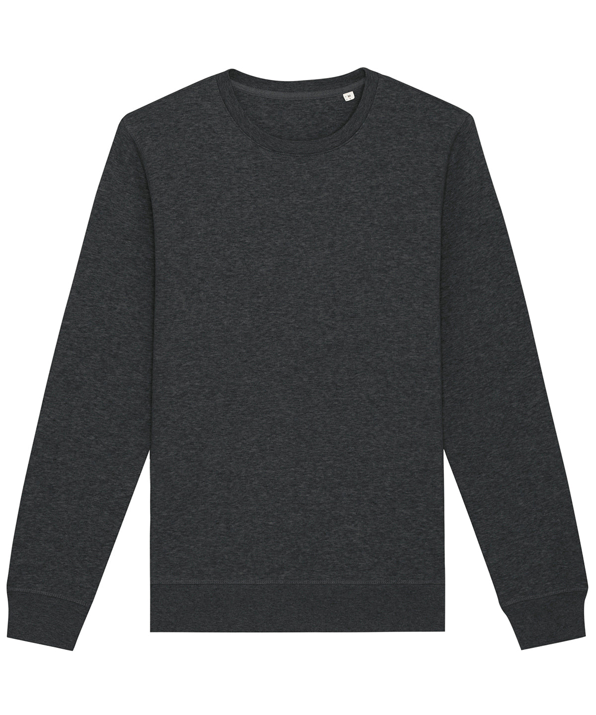 Stanley/Stella Roller unisex crew neck sweatshirt in Dark Heather Grey, front view