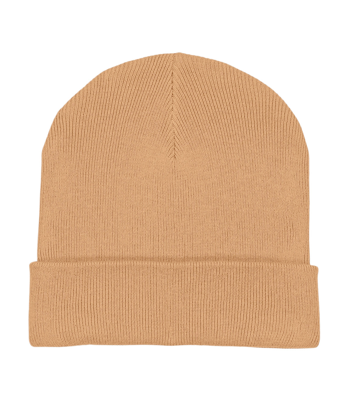 Stanley/Stella Rib beanie in unisex fit in Latte, front view