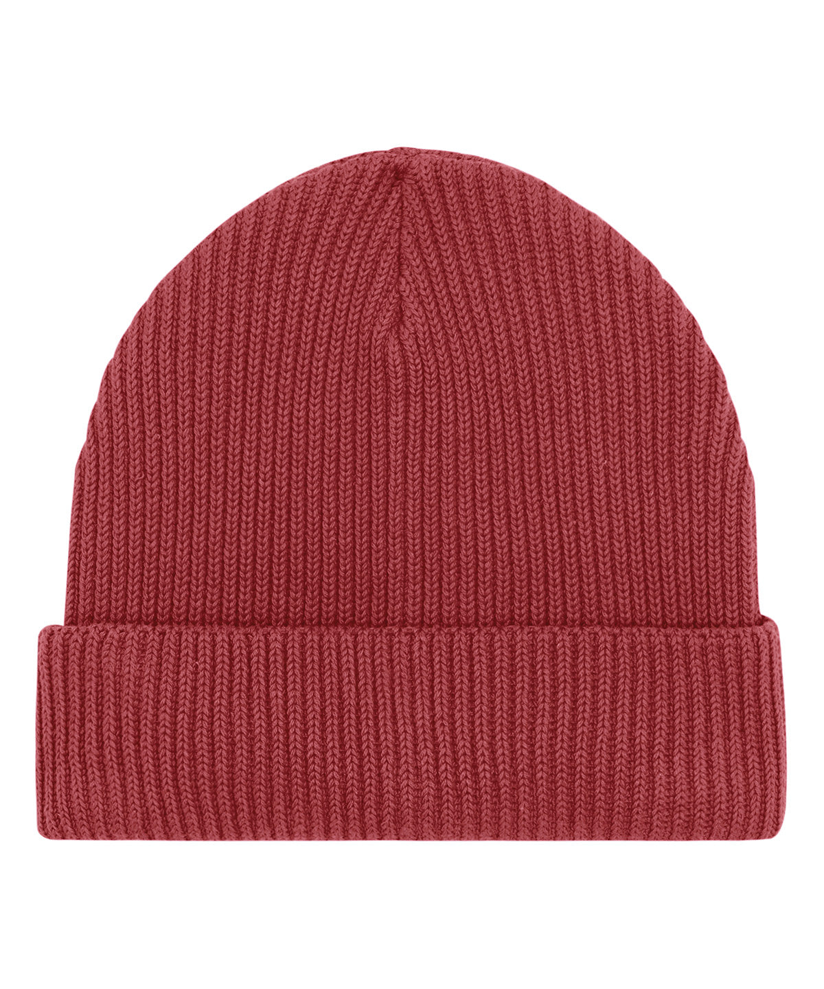 Stanley/Stella Fisherman beanie in unisex fit in Red Earth, front view