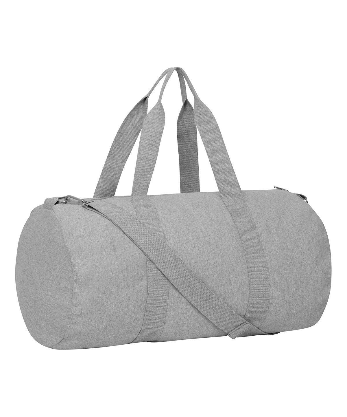 Stanley/Stella Duffle bag with canvas fabric in Heather Grey, front view