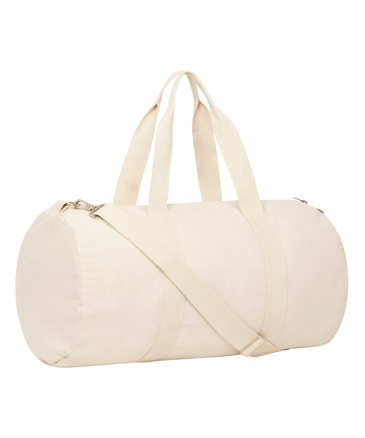 Stanley/Stella Duffle bag with canvas fabric in Natural, front view