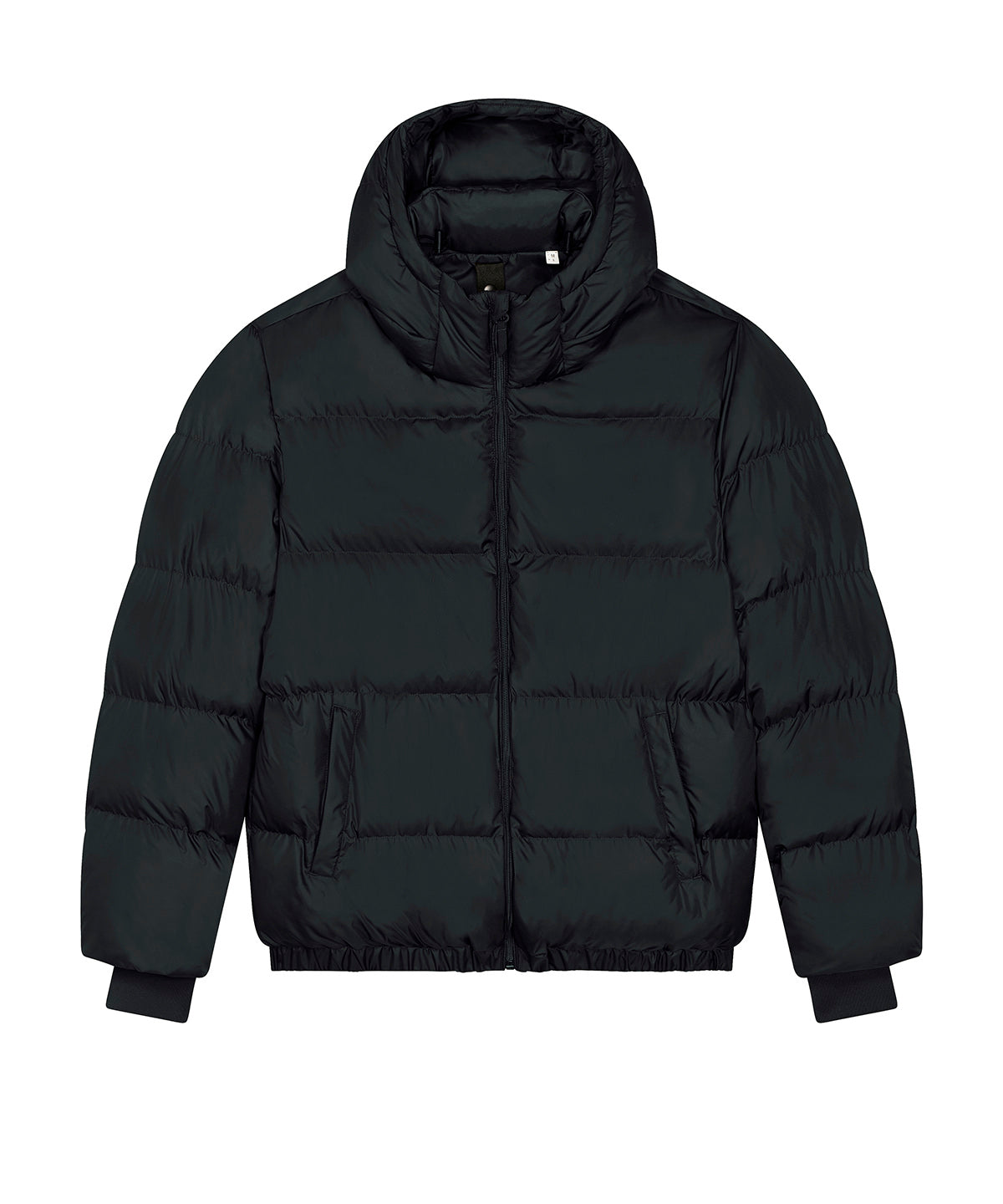 Stanley/Stella Unisex Puffer oversized jacket in Black, front view