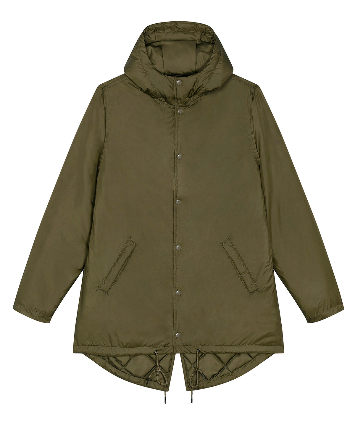 Stanley/Stella Unisex padded parka jacket in British Khaki, front view