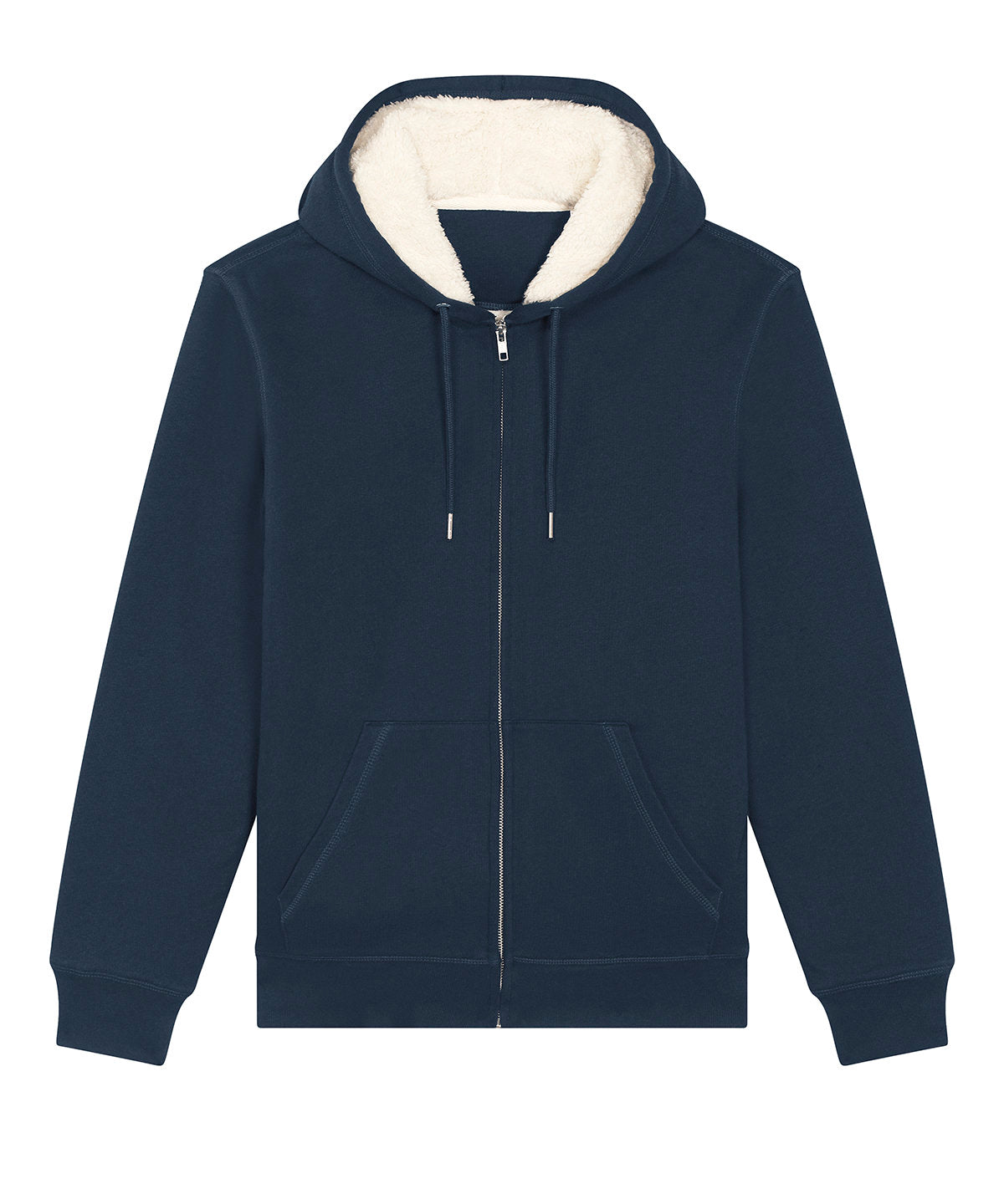 Stanley/Stella Unisex Hygger sherpa zip-through sweatshirt in French Navy, front view
