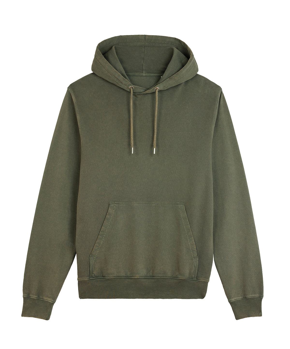Stanley/Stella Unisex Archer vintage hoodie sweatshirt in Garment Dyed Khaki, front view