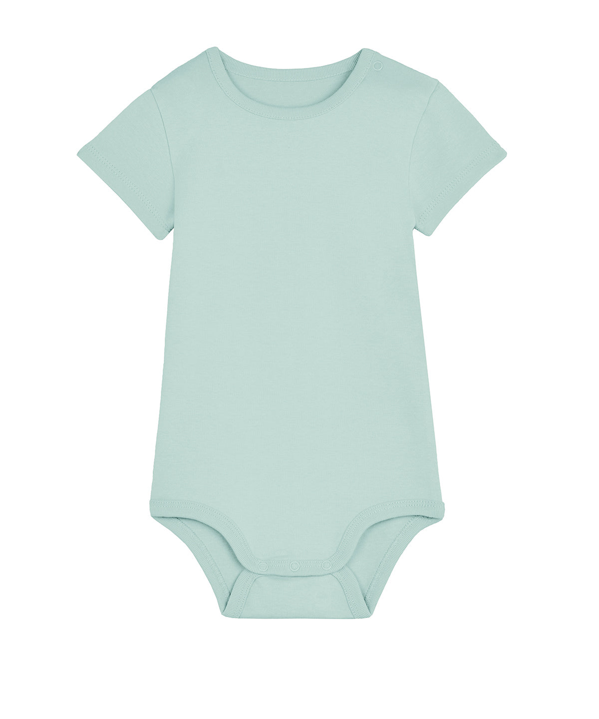 Stanley/Stella Baby bodysuit in Caribbean Blue, front view