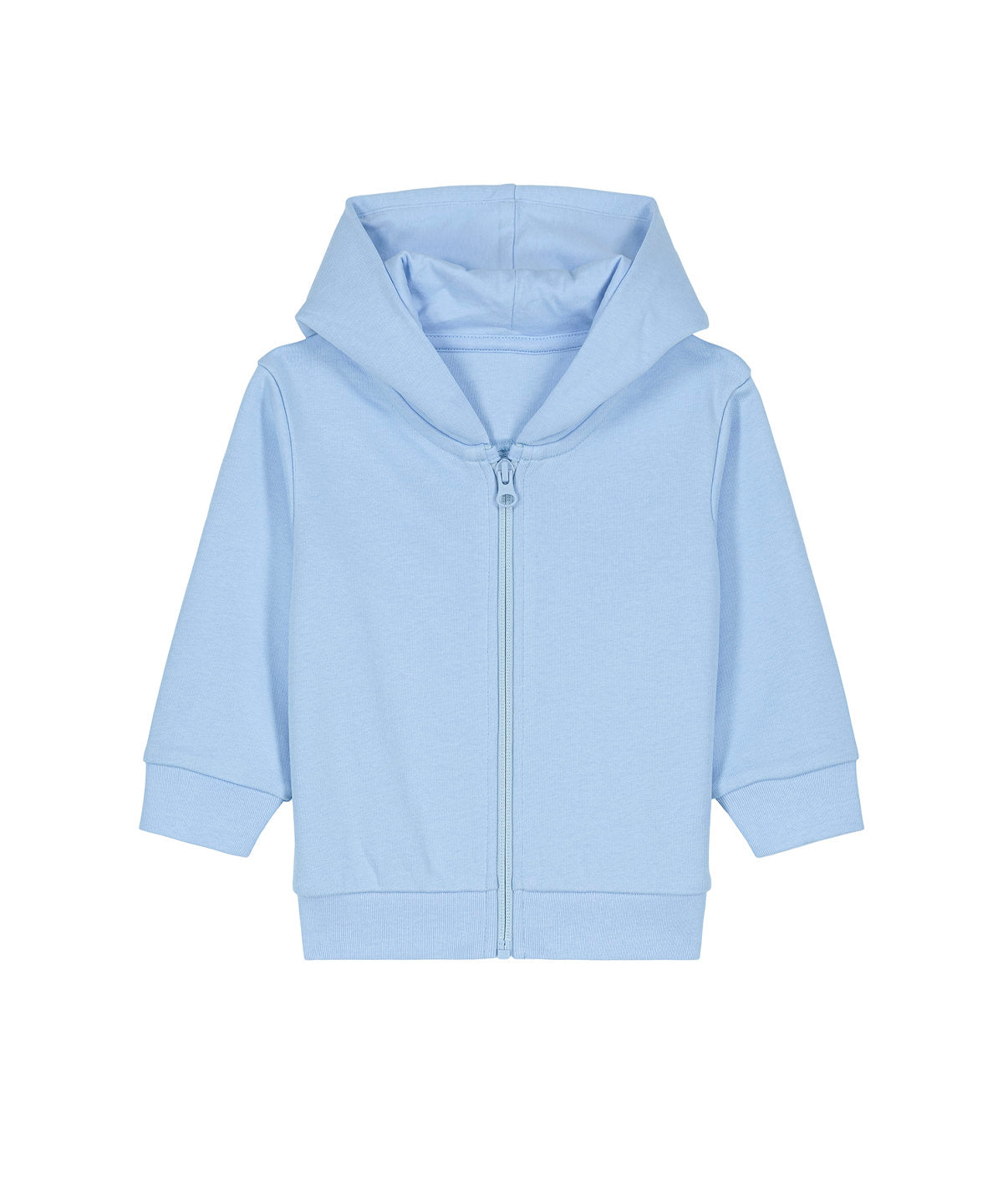 Stanley/Stella Baby Connector hoodie zip-through sweatshirt in Blue Soul, front view