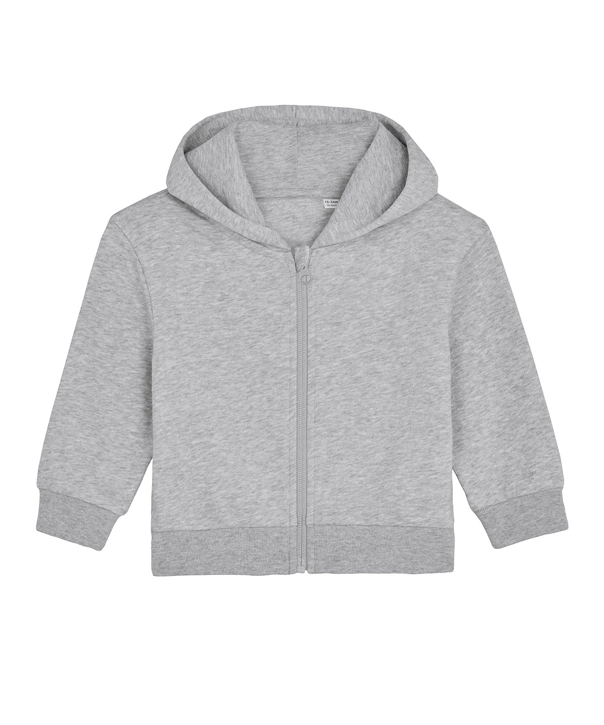 Stanley/Stella Baby Connector hoodie zip-through sweatshirt in Heather Grey, front view