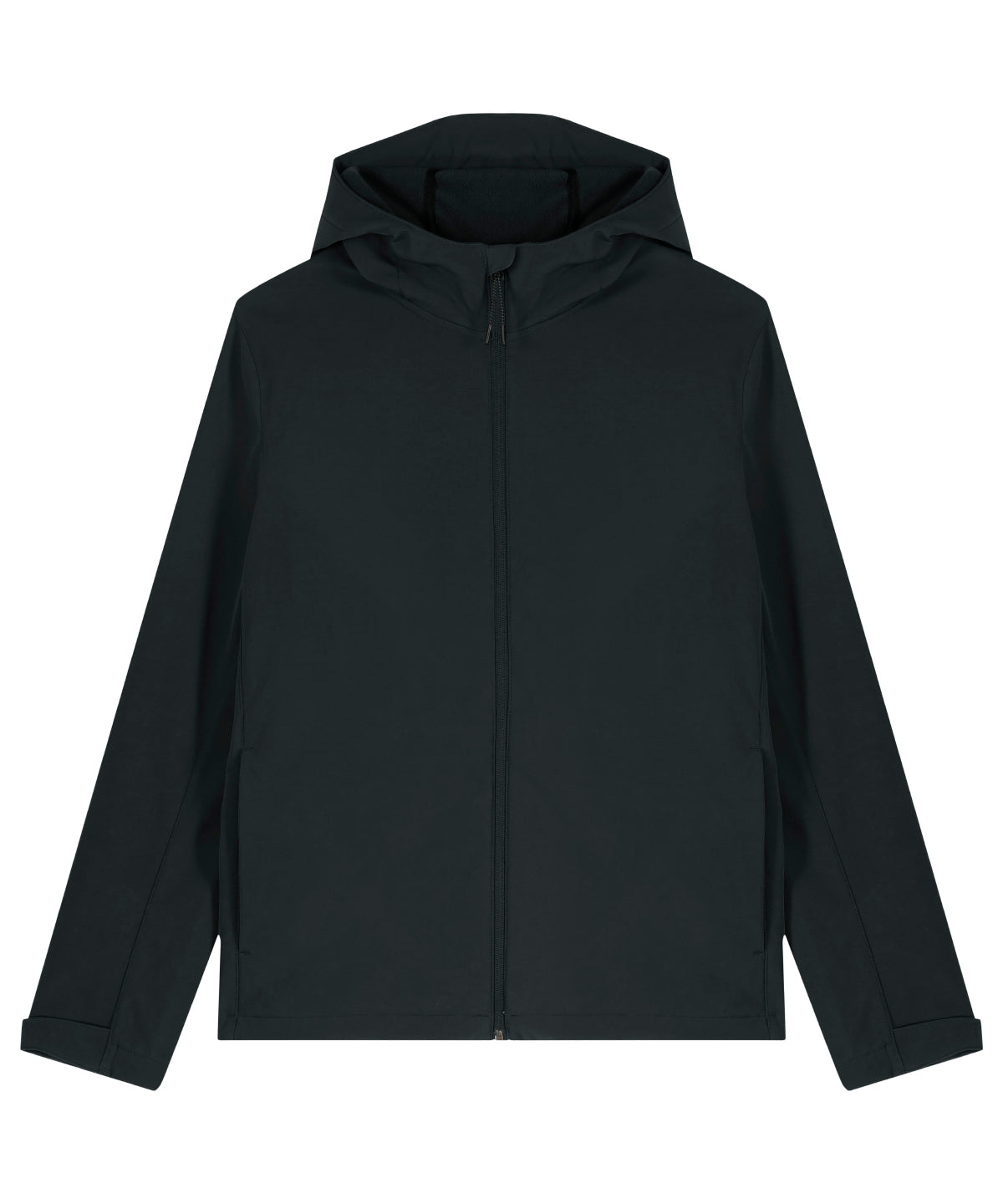 Stanley/Stella Stanley Discoverer hooded softshell in Black, front view