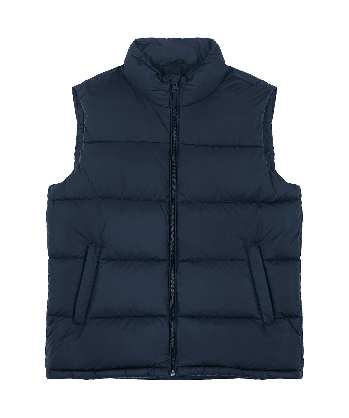 Stanley/Stella Padded puffer gilet in French Navy, front view
