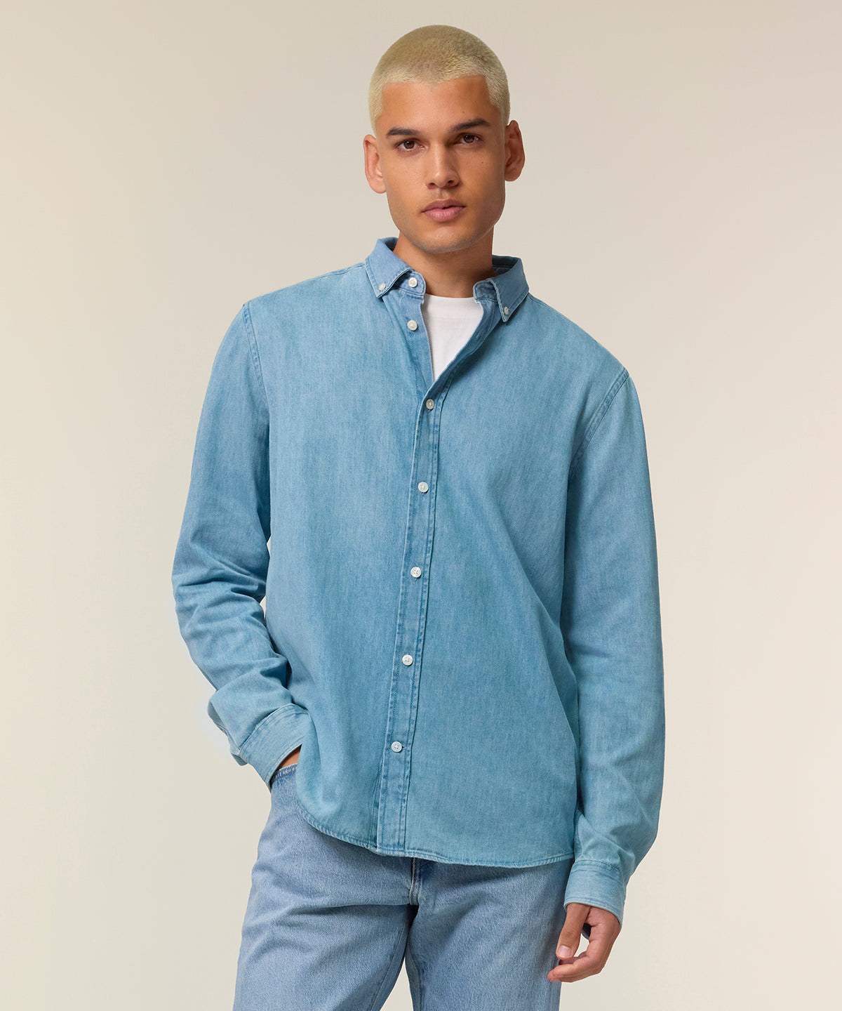 Stanley/Stella Stanley denim shirt, lifestyle photo