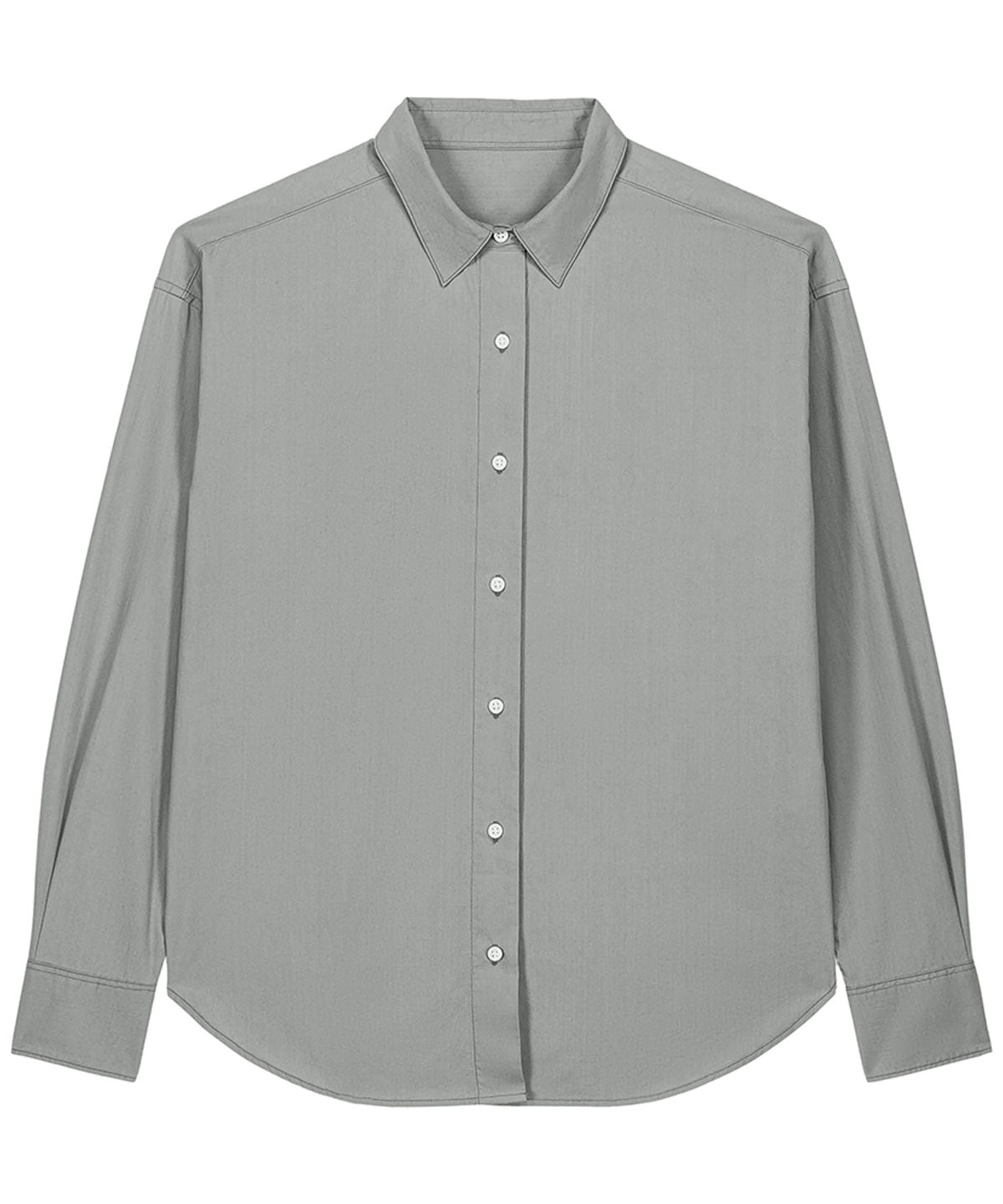 Stanley/Stella Worker shirt in Garment Dyed Misty Grey, front view