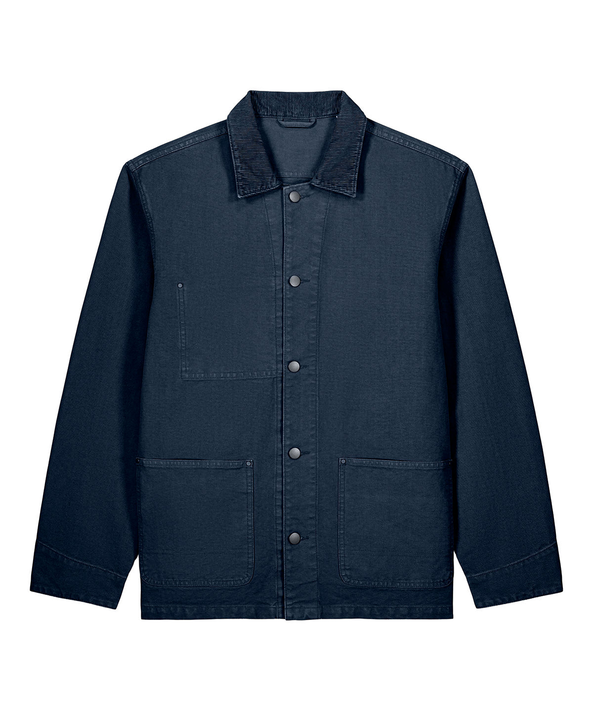 Stanley/Stella Chore jacket in Garment Dyed Navy, front view
