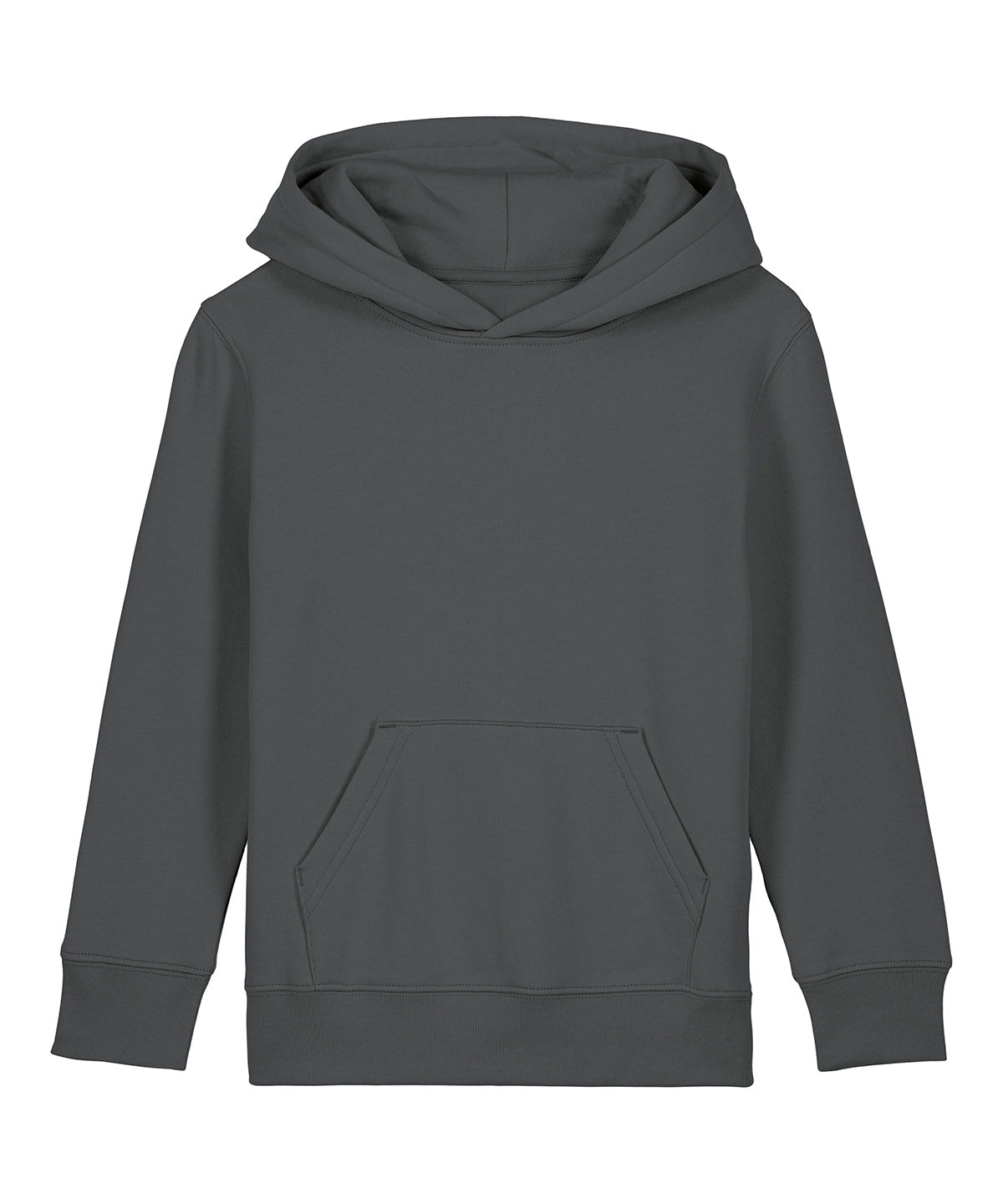 Stanley/Stella Kids Mini Cruiser 2.0 iconic hoodie sweatshirt in Anthracite, front view