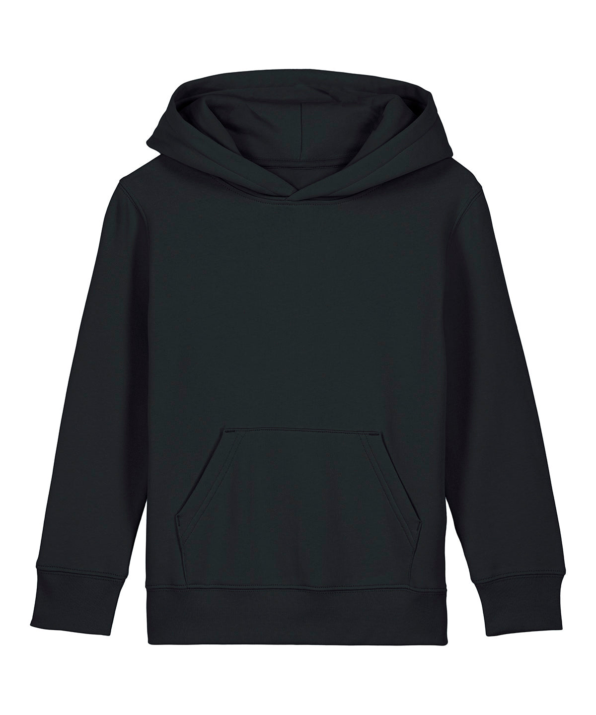 Stanley/Stella Kids Mini Cruiser 2.0 iconic hoodie sweatshirt in Black, front view