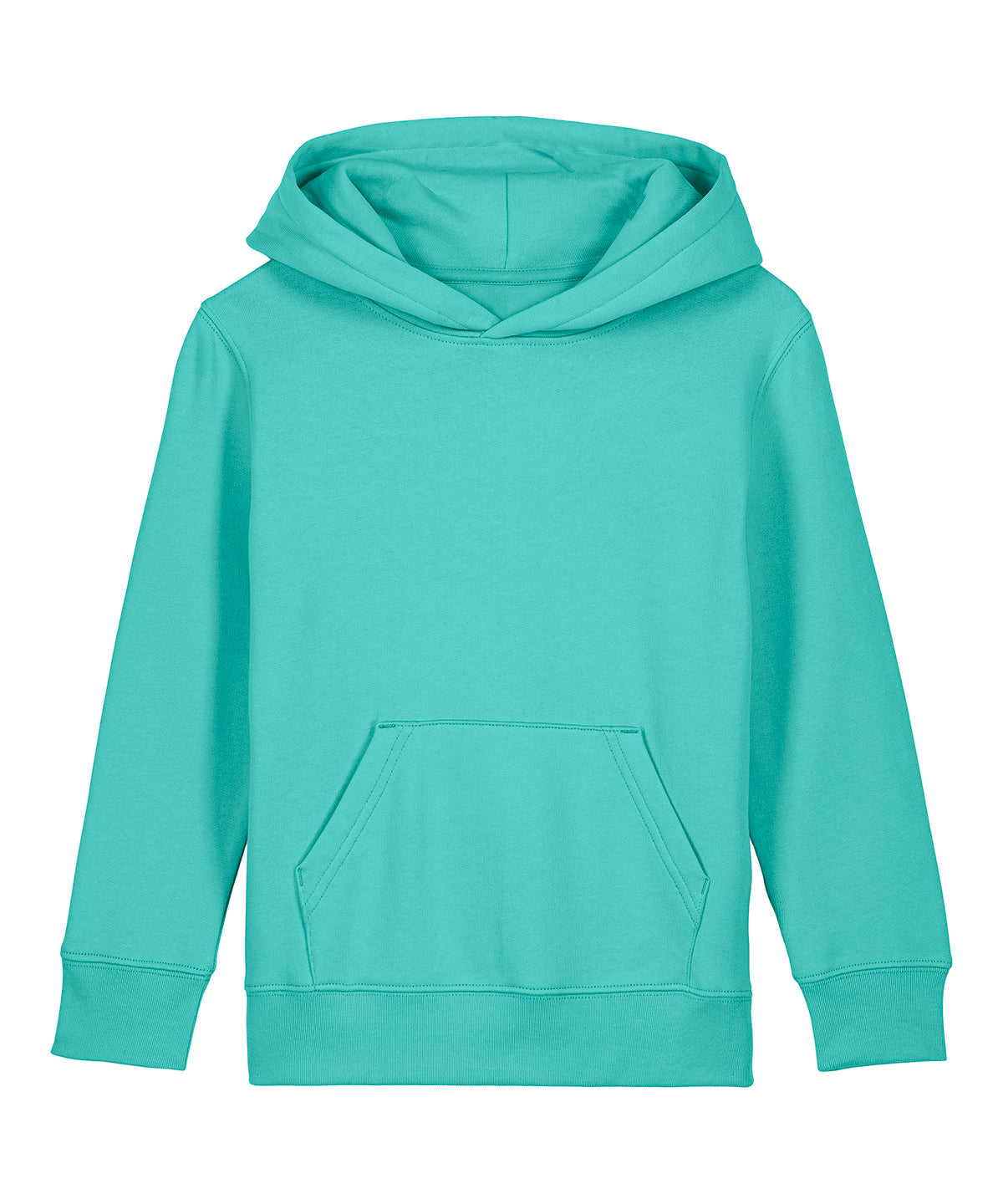 Stanley/Stella Kids Mini Cruiser 2.0 iconic hoodie sweatshirt in Pool Blue, front view