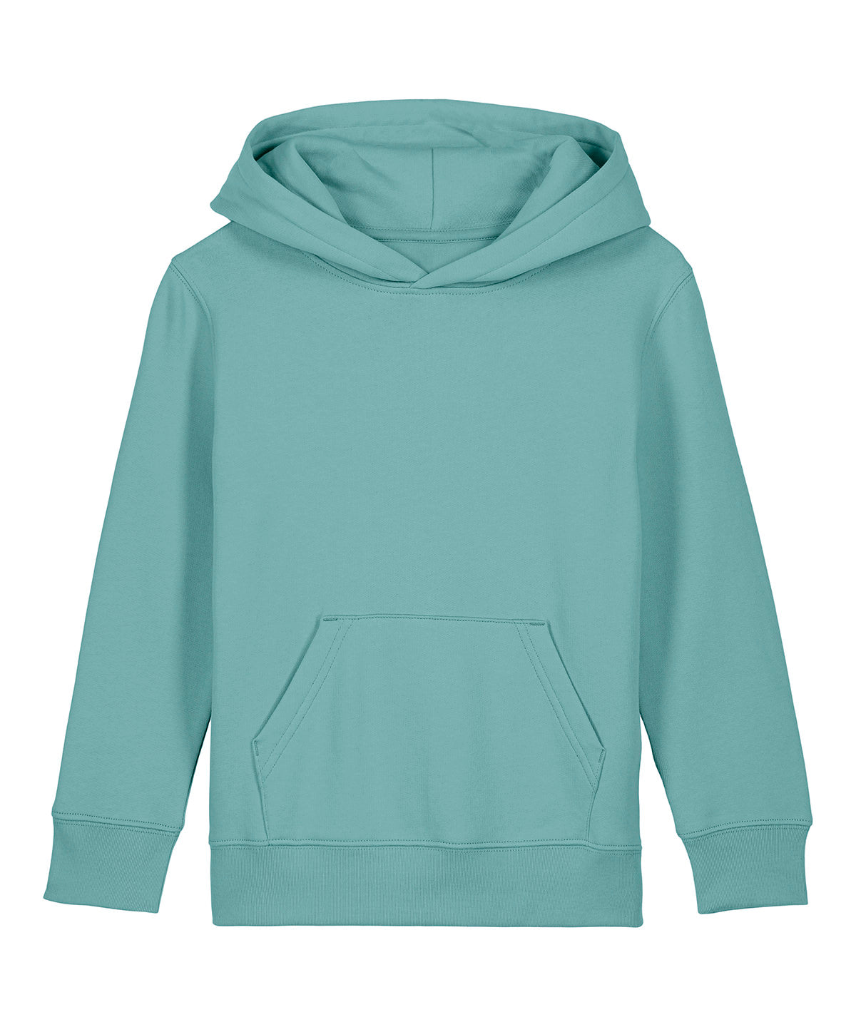 Stanley/Stella Kids Mini Cruiser 2.0 iconic hoodie sweatshirt in Teal Monstera, front view
