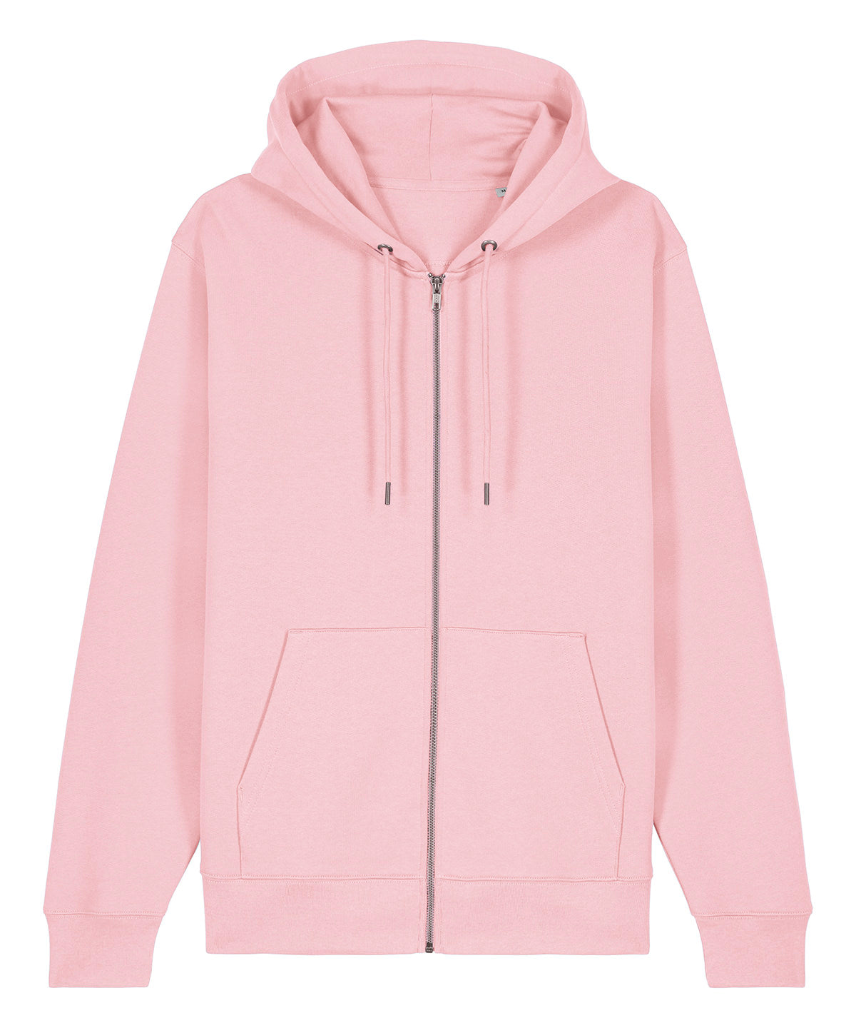 Stanley/Stella Unisex Cultivator 2.0 iconic zip-thru hoodie sweatshirt in Cotton Pink, front view
