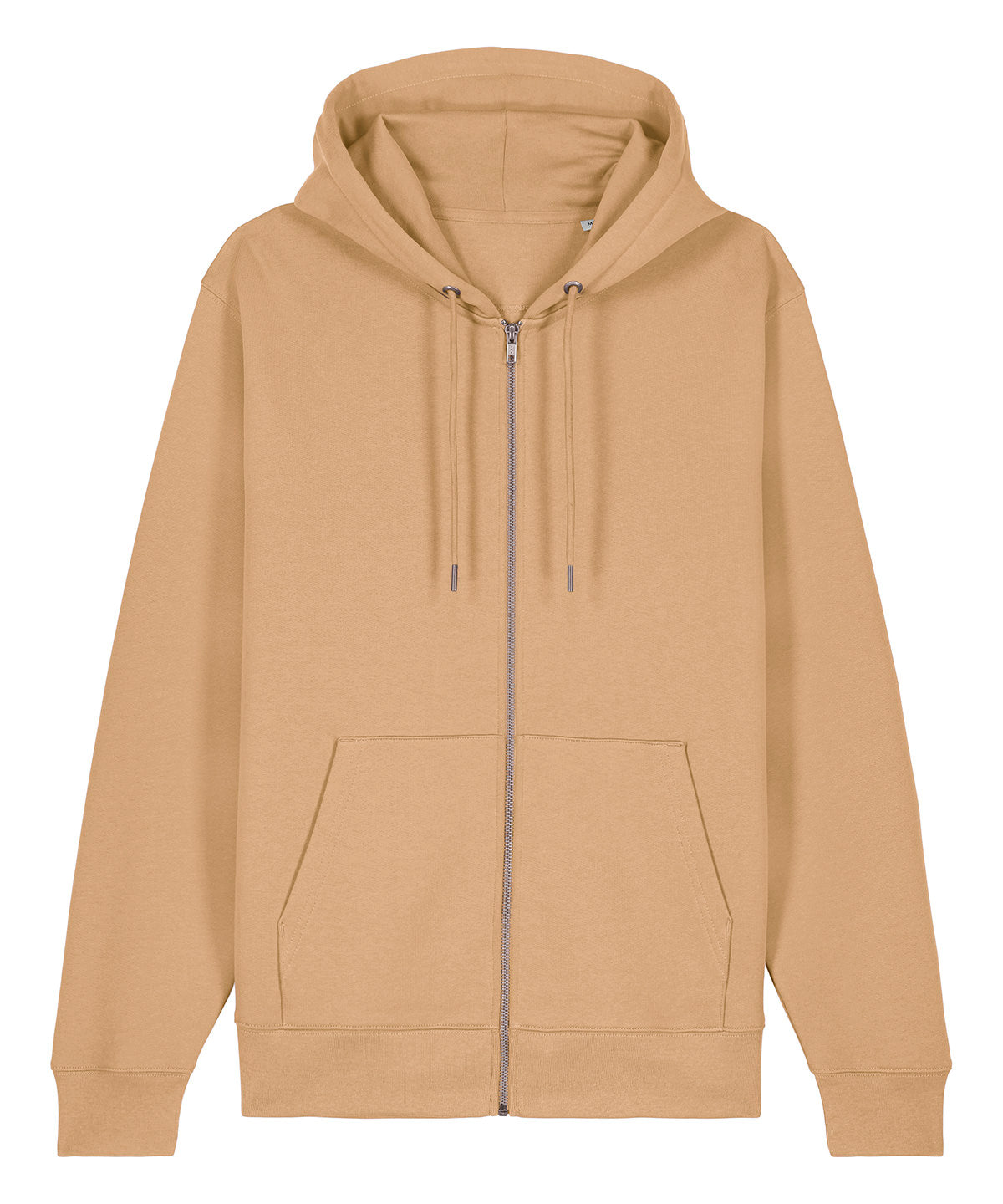 Stanley/Stella Unisex Cultivator 2.0 iconic zip-thru hoodie sweatshirt in Latte, front view