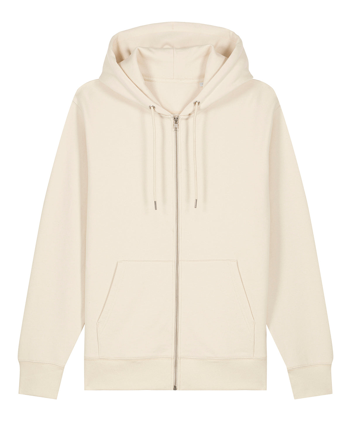 Stanley/Stella Unisex Cultivator 2.0 iconic zip-thru hoodie sweatshirt in Natural Raw, front view
