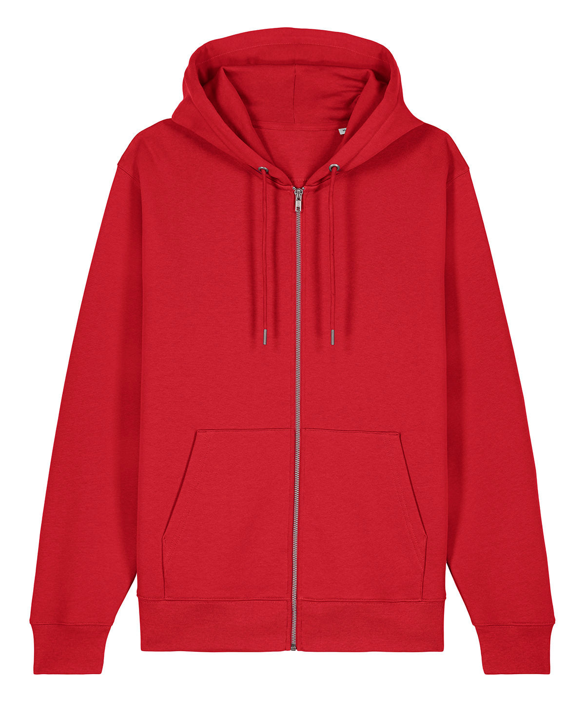 Stanley/Stella Unisex Cultivator 2.0 iconic zip-thru hoodie sweatshirt in Red, front view