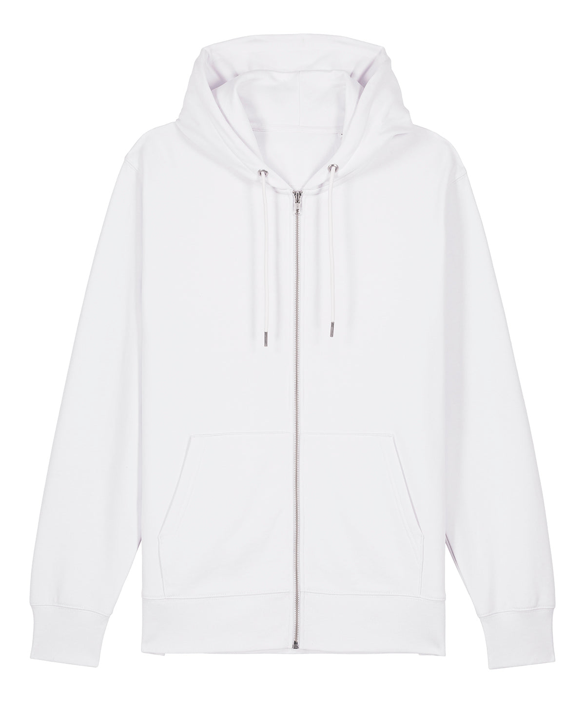 Stanley/Stella Unisex Cultivator 2.0 iconic zip-thru hoodie sweatshirt in White, front view