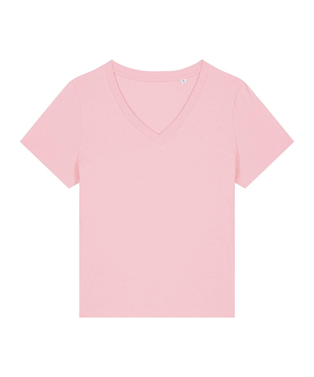 Stanley/Stella Women’s Stella Isla v-neck t-shirt in Cotton Pink, front view