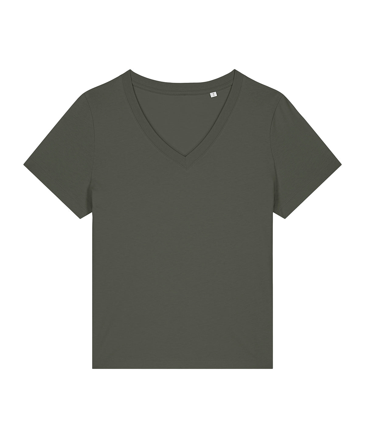 Stanley/Stella Women’s Stella Isla v-neck t-shirt in Khaki, front view