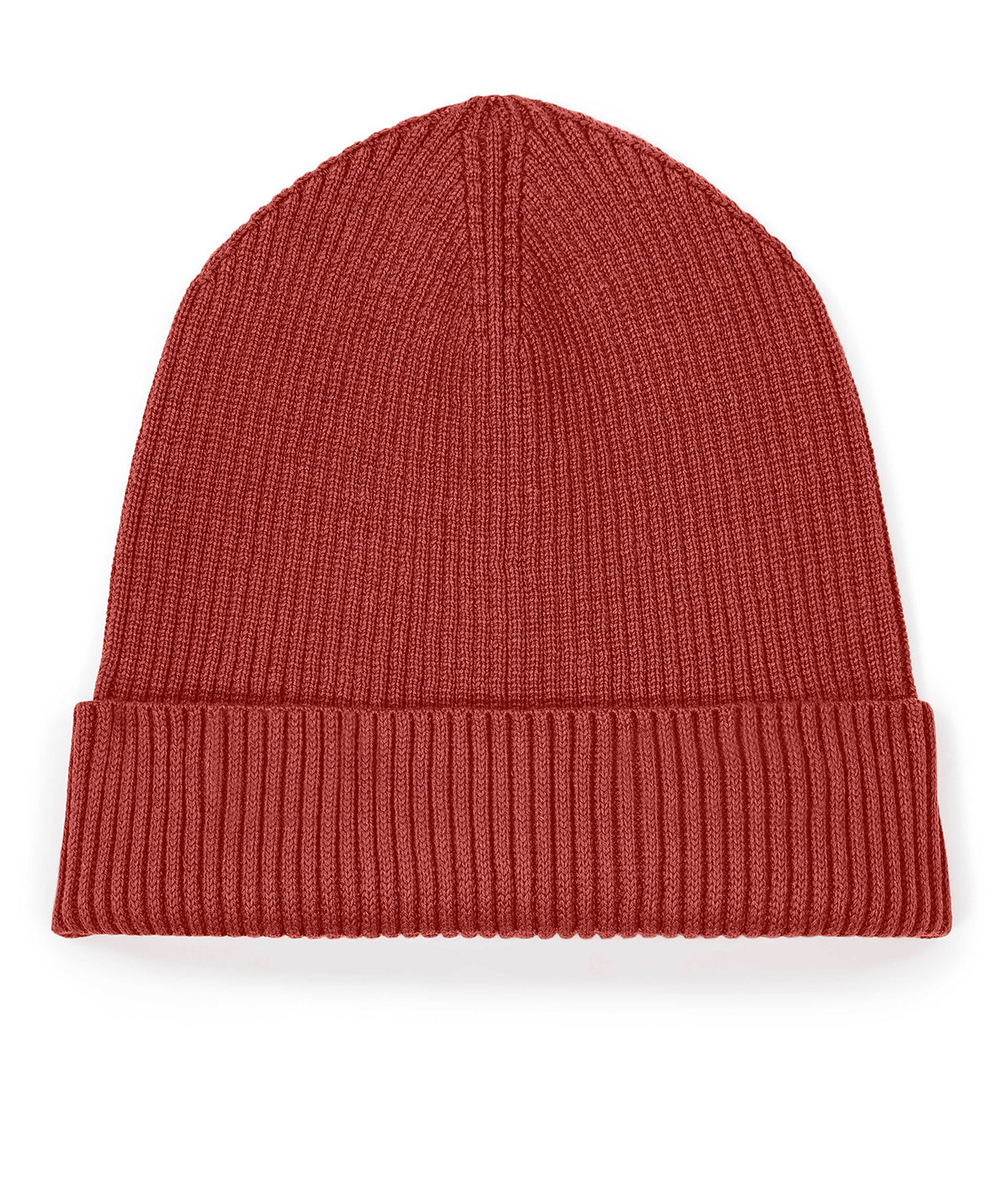 Stanley/Stella Fisherman beanie 2.0 in Earthy Red, front view
