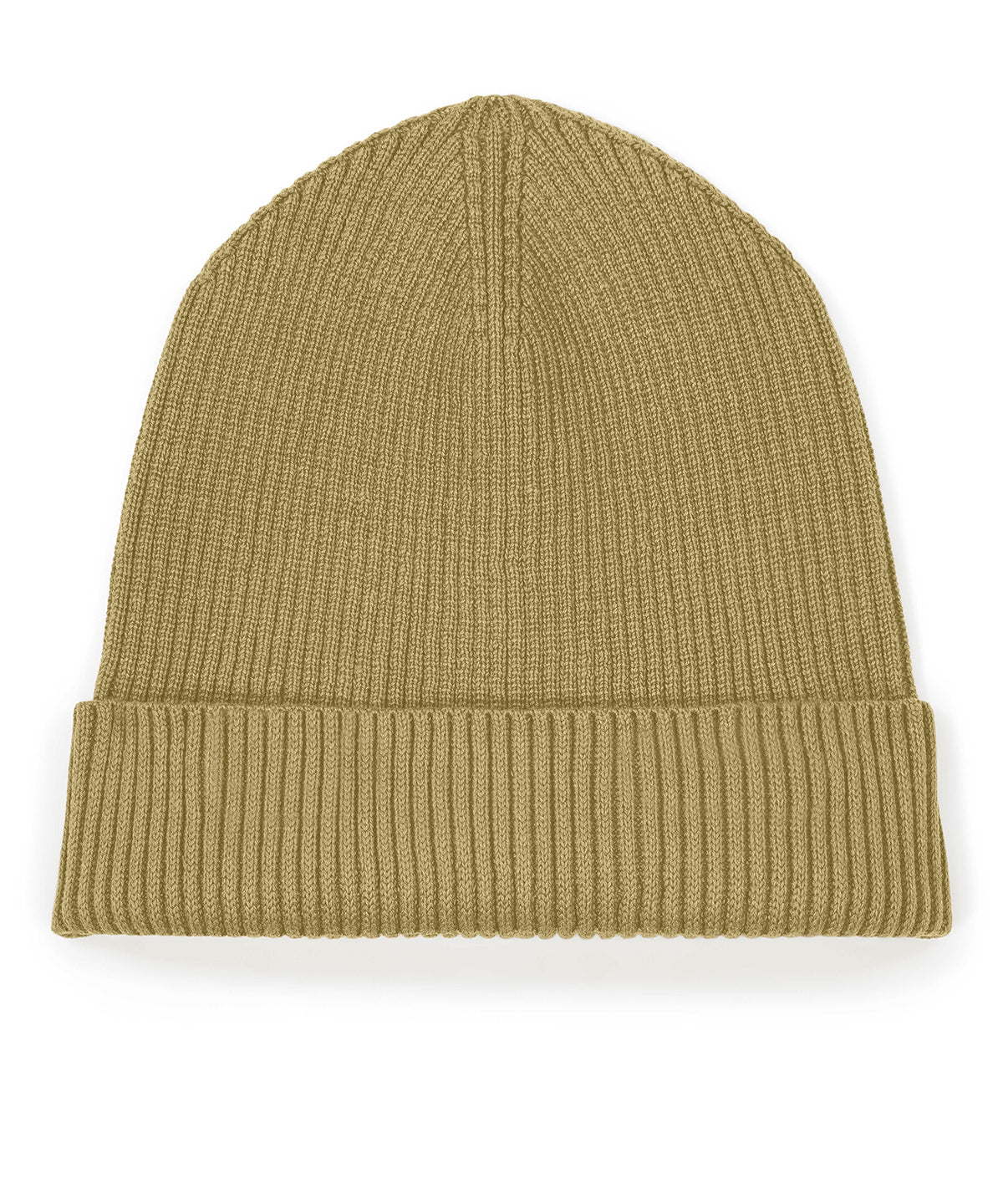 Stanley/Stella Fisherman beanie 2.0 in Faded Olive, front view
