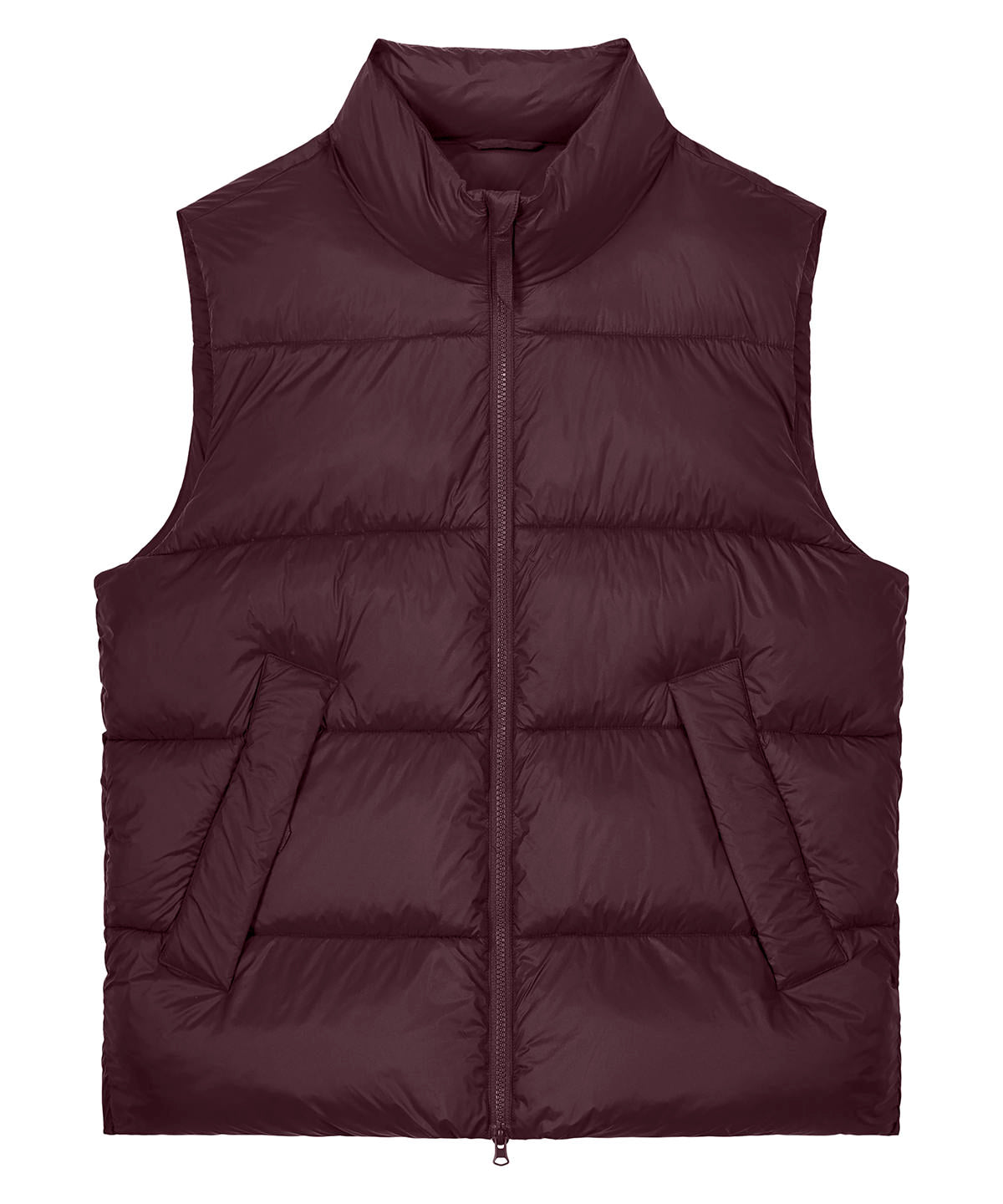 Stanley/Stella Puffer gilet 2.0 in Red Brown, front view