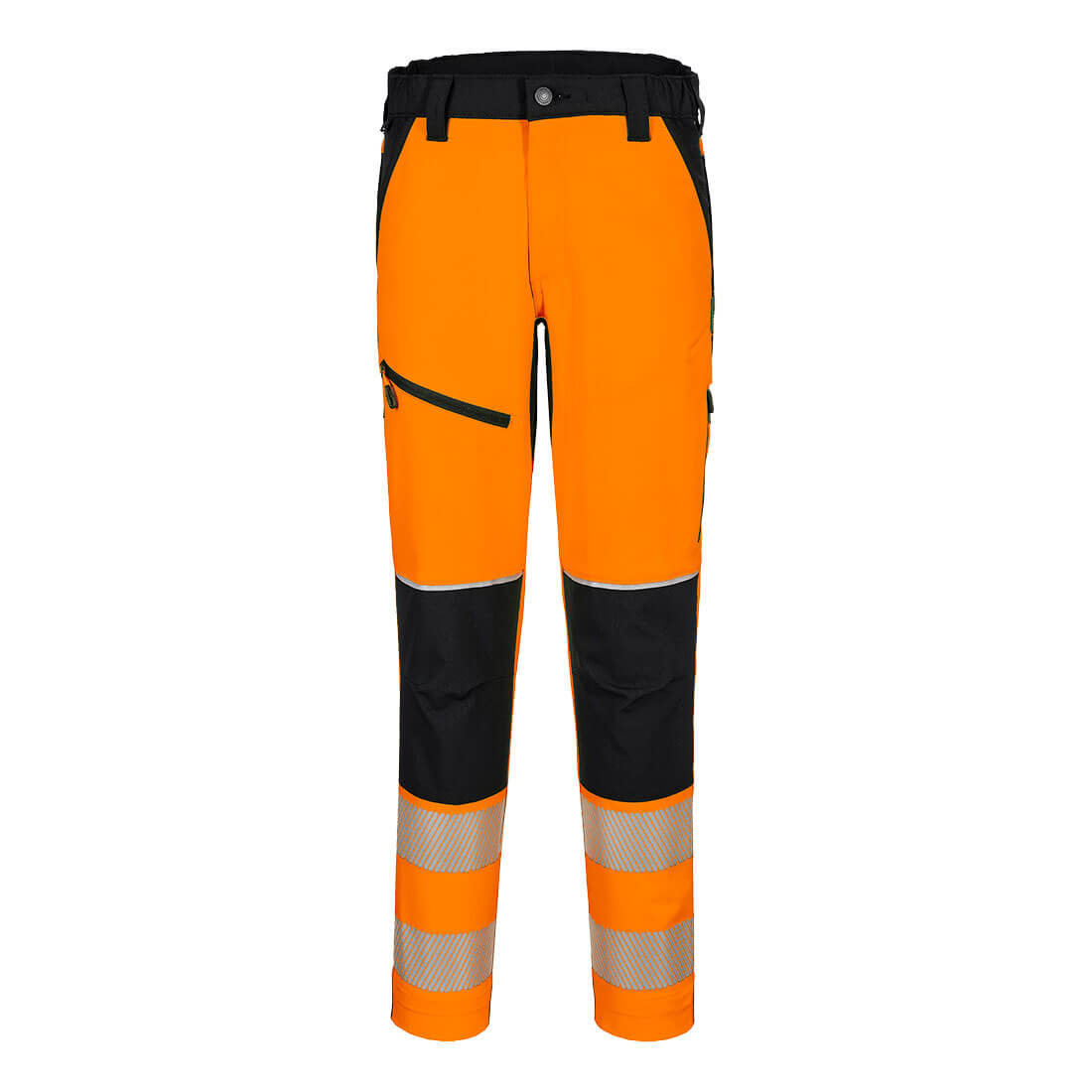 Portwest PW3 Hi-Vis Stretch Trouser in Orange/Black, main product image