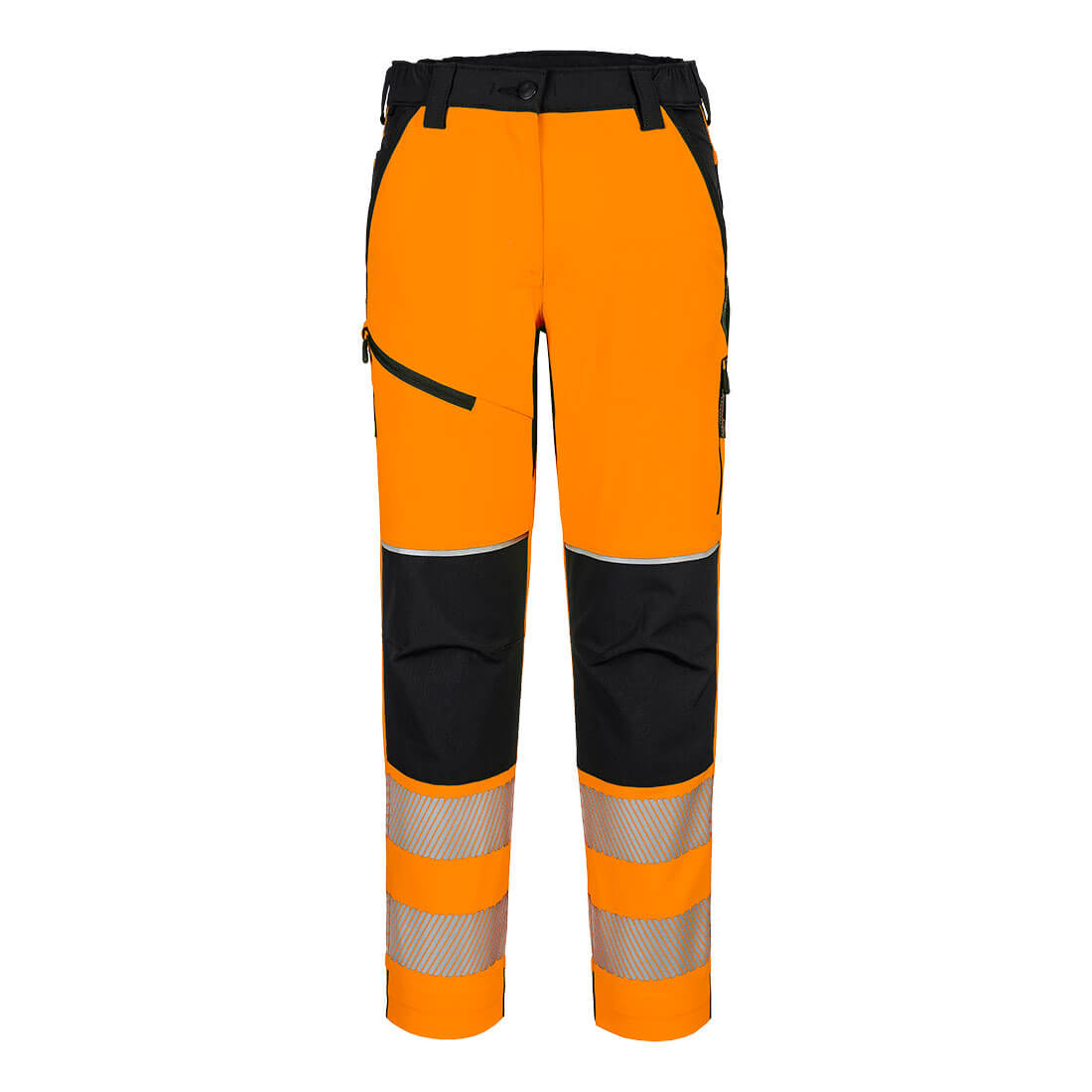 Portwest PW3 Hi-Vis Women's Stretch Trouser in Orange/Black, main product image