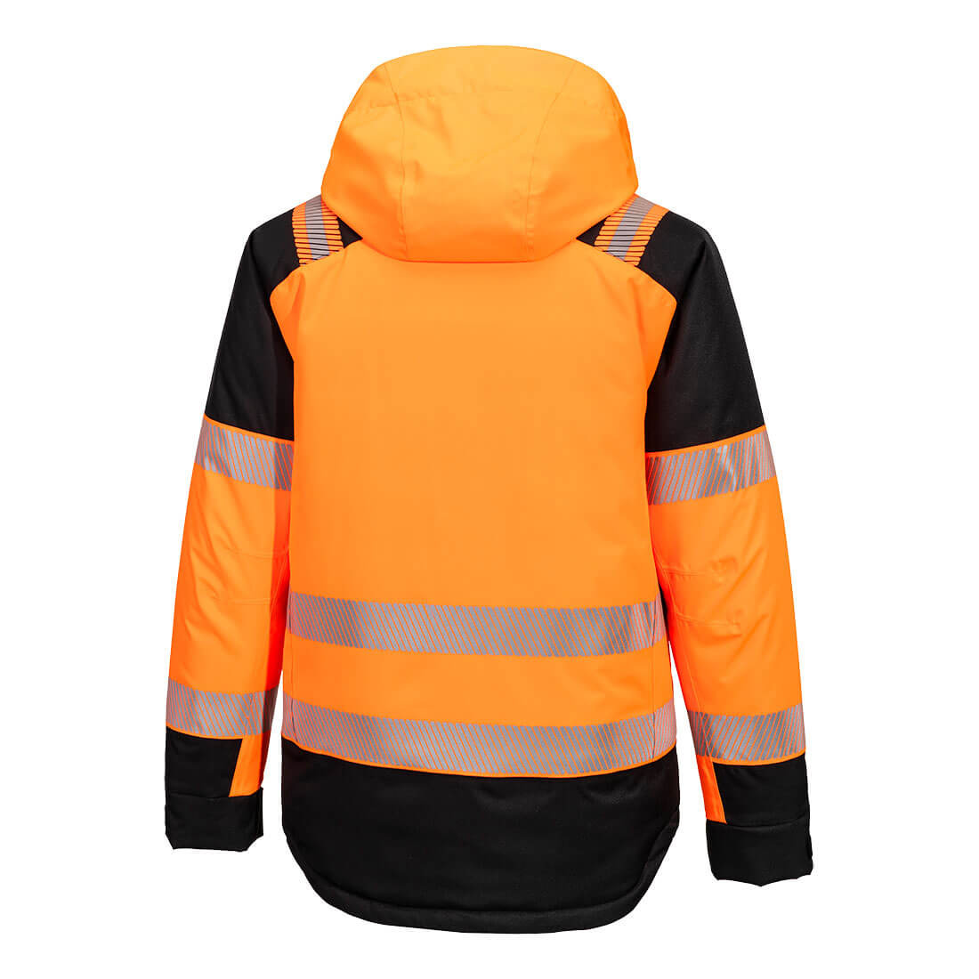 Portwest T160 PW3 Hi-Vis Winter Jacket in Orange/Black, back view