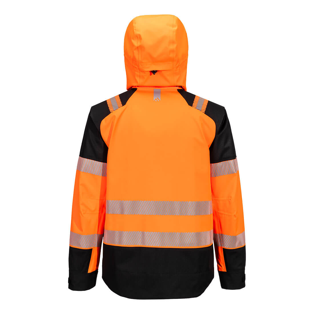 Portwest T161 PW3 Hi-Vis Overhead Rain Jacket (3L) in Orange/Black, back view