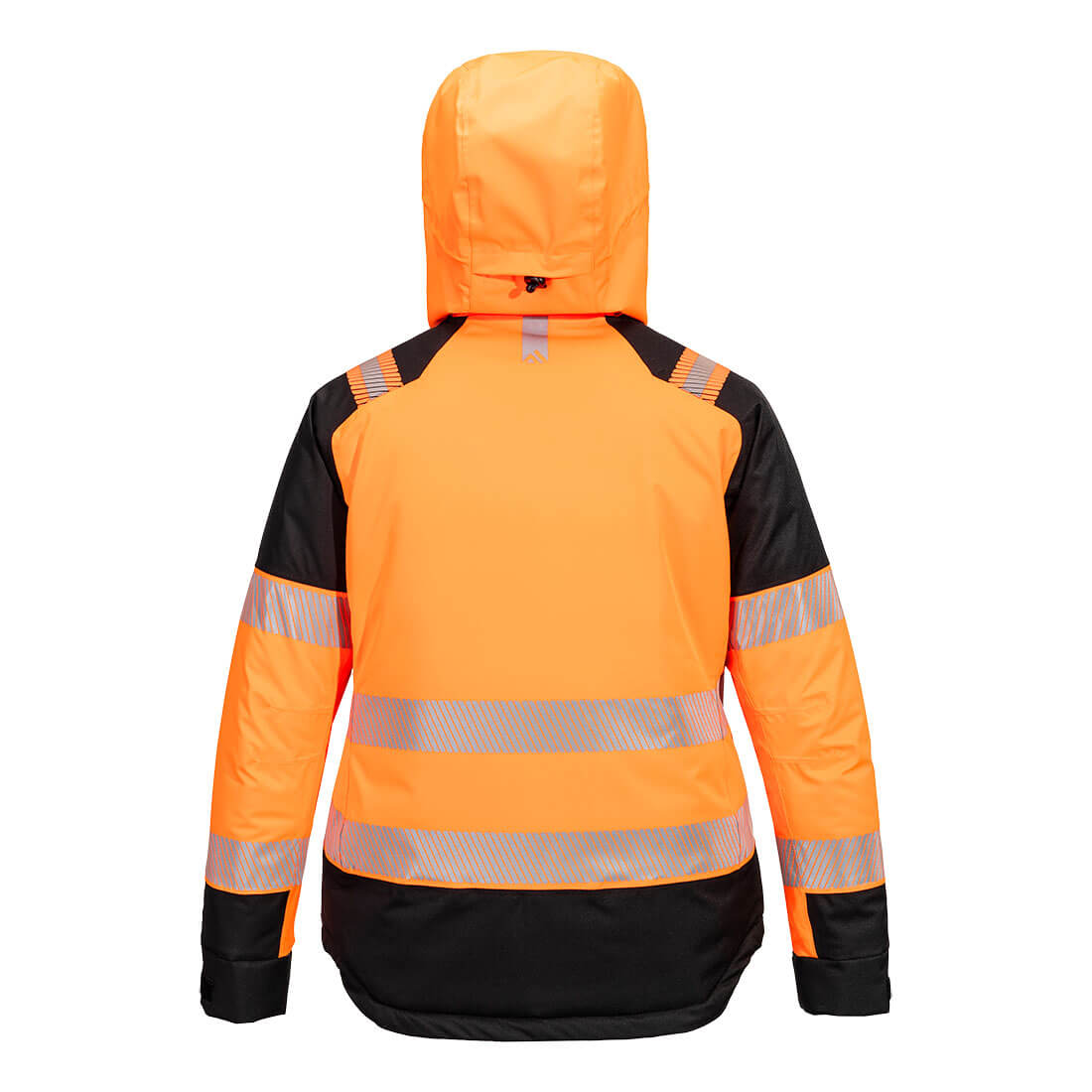 Portwest T162 PW3 Hi-Vis Women's Winter Jacket in Orange/Black, back view