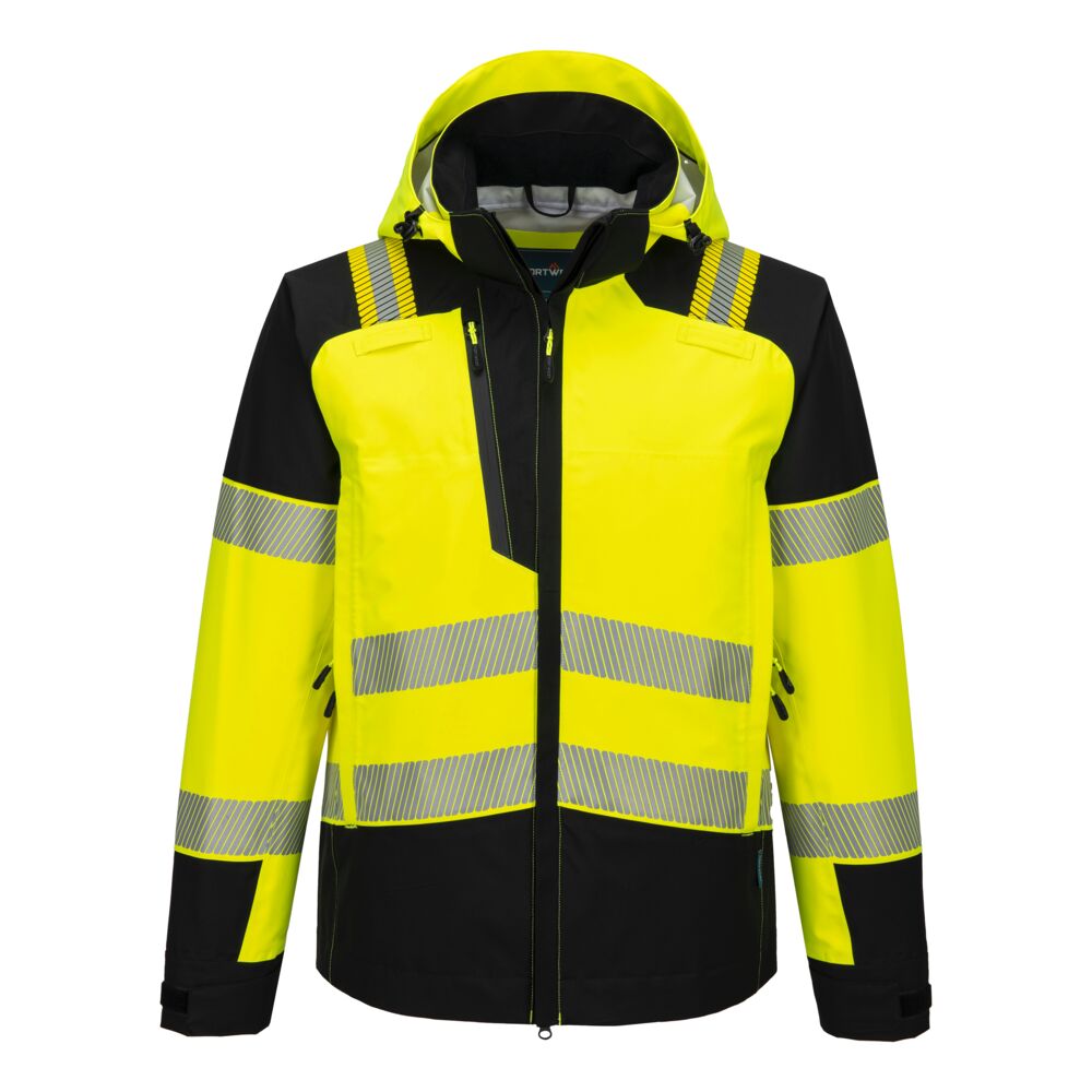 Portwest PW3 Hi-Vis Rain Jacket in Yellow/Black, image 2