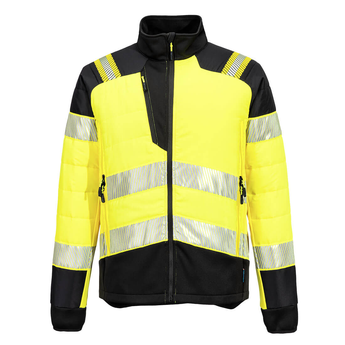 Portwest PW3 Hi-Vis Hybrid Baffle Jacket in Yellow/Black, image 2