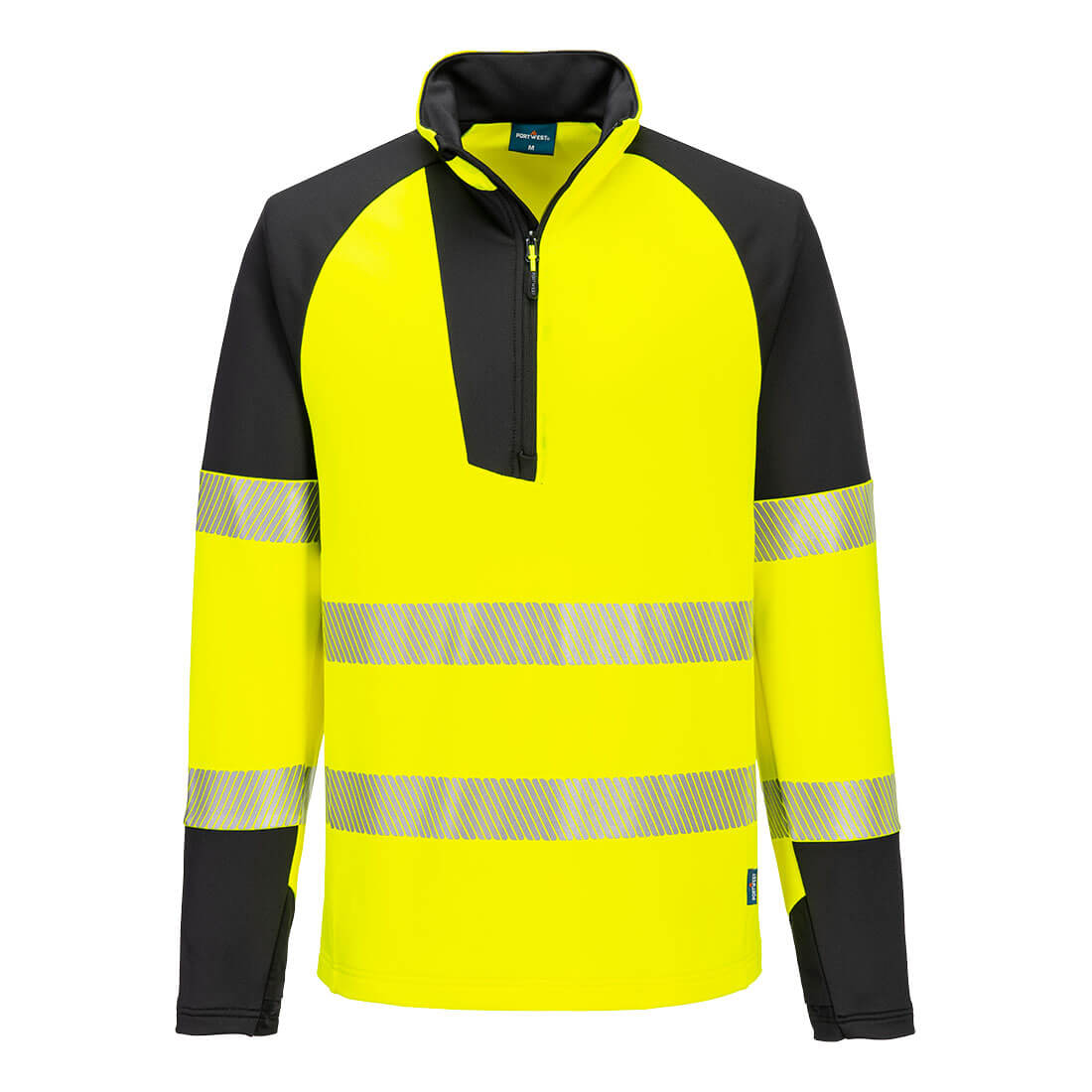 Portwest PW3 Hi-Vis 1/4 Zip Sweatshirt in Yellow/Black, image 2