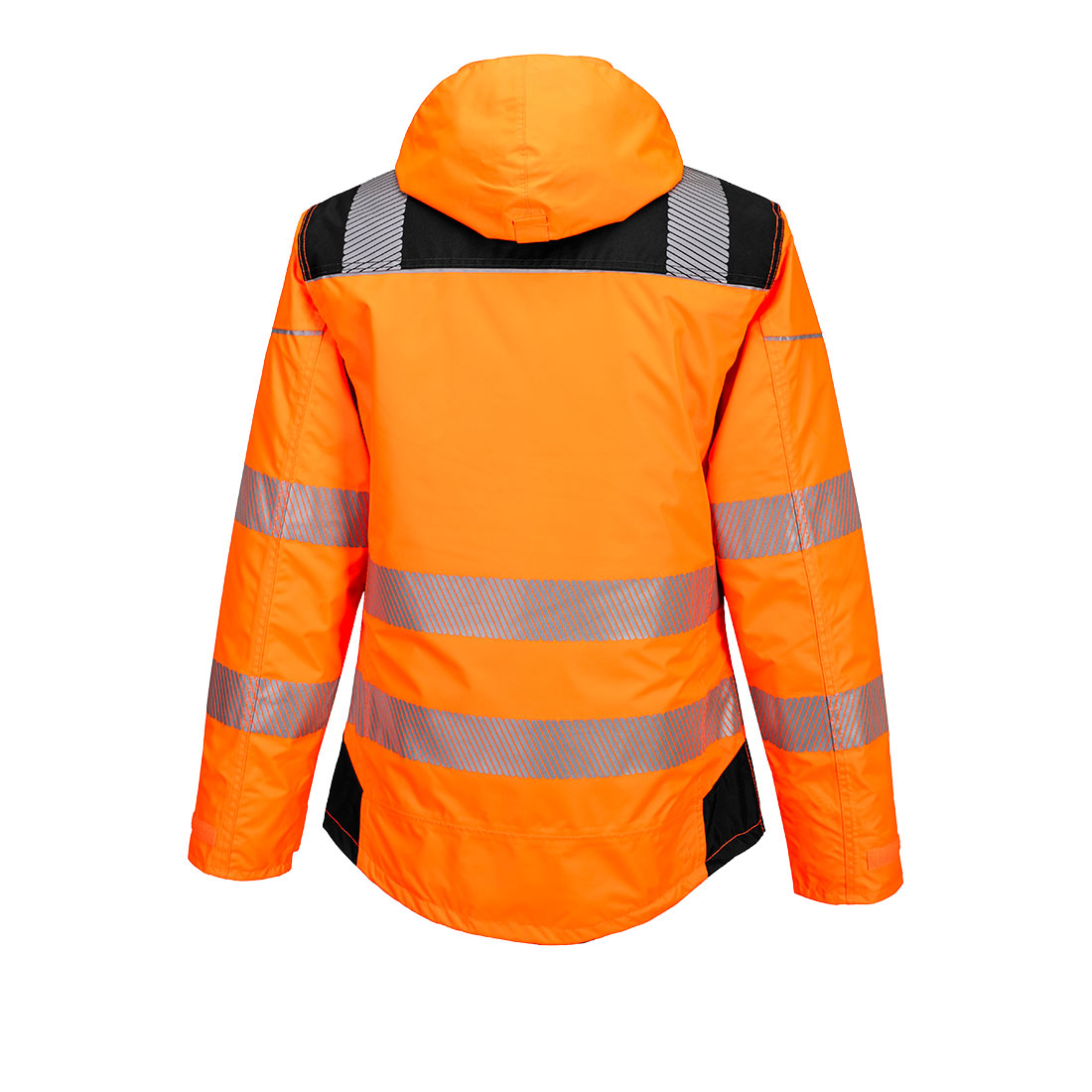 Portwest T400 PW3 Hi-Vis Winter Jacket in Orange/Black, back view