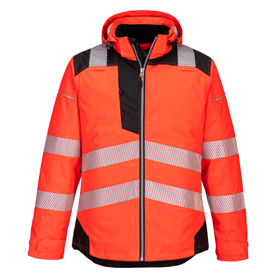 Portwest PW3 Hi-Vis Winter Jacket in Red/Black, image 4
