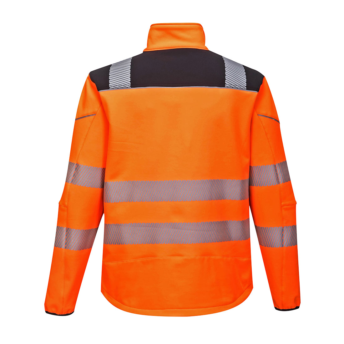 Portwest T402 PW3 Hi-Vis Softshell (3L) in Orange/Black, back view