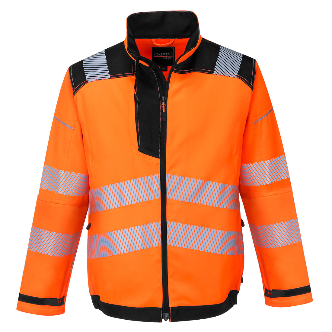 Portwest PW3 Hi-Vis Work Jacket in Orange/Black, image 2
