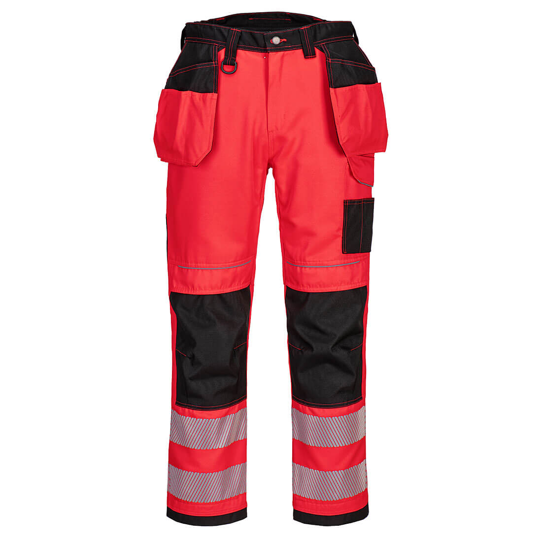 Portwest PW3 Hi-Vis Holster Pocket Work Trousers in Red/Black, image 5