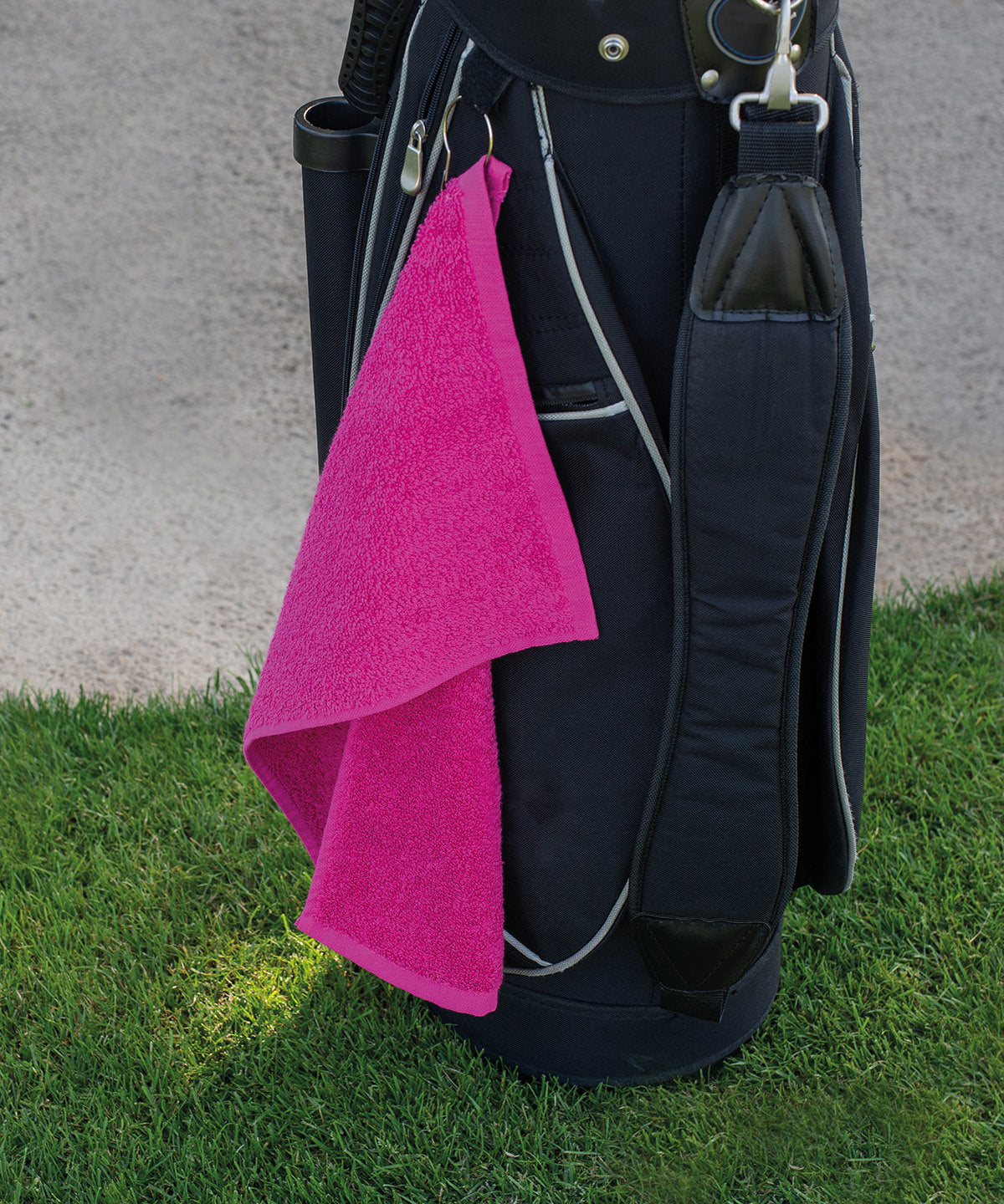 Towel City Luxury range golf towel, lifestyle photo